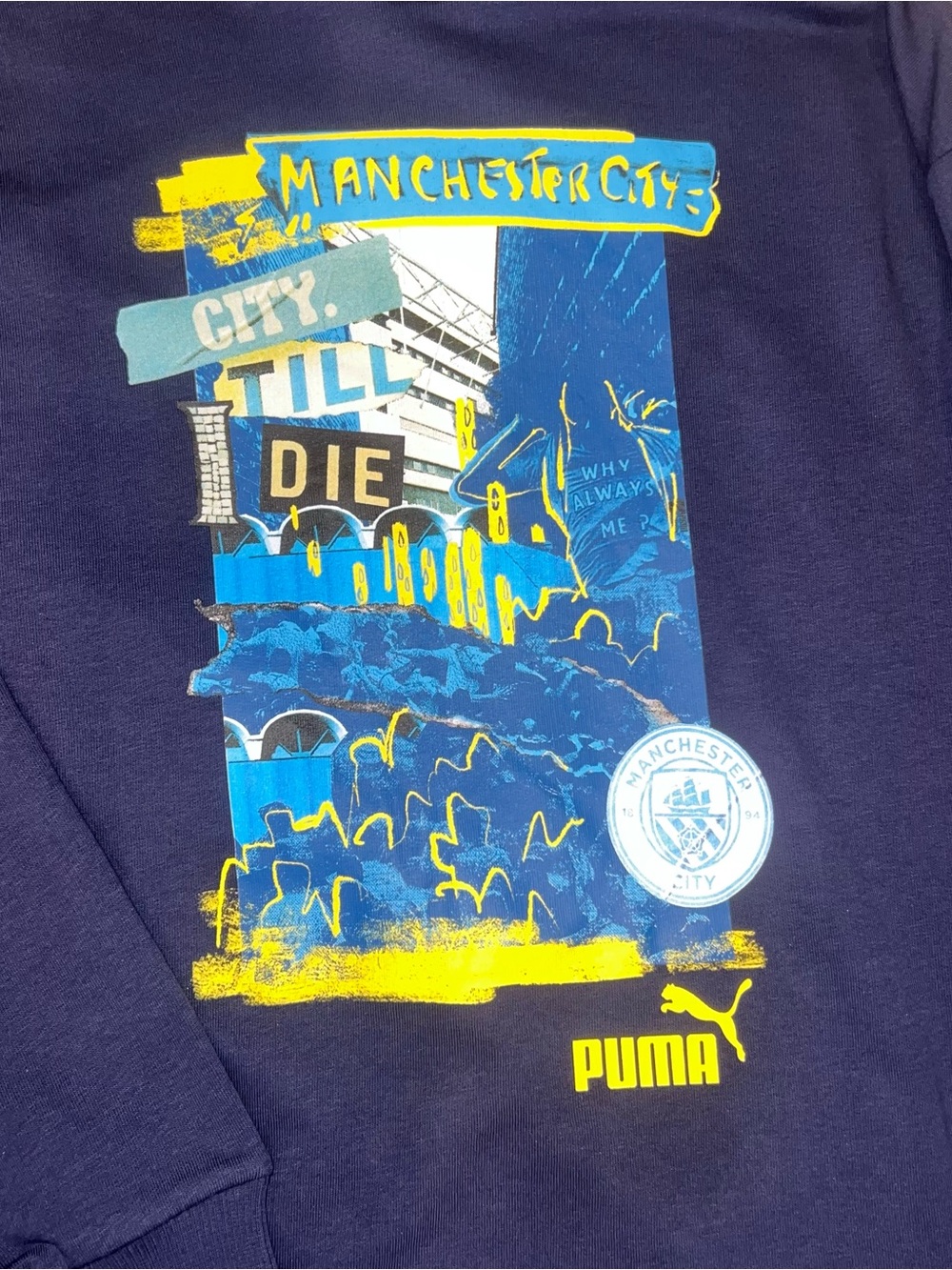 PUMA Manchester City MCFC ftblNRGY+ Hoodie Men’s Large Navy Soccer NWT $65